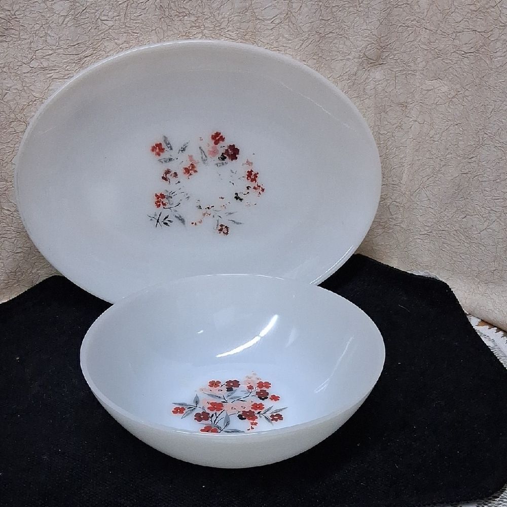 Vintage Fire King  Primrose platter and‎ bowl by Anchor Hocking- 2 pc.